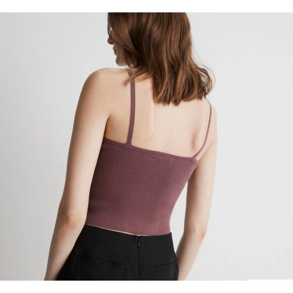 Madewell $62 Corset Detail Crop Sweater Tank Pressed Grape Size XS NL178 - Picture 2 of 6